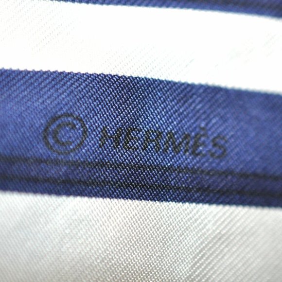 Authentic HERMES Carre 90 Scarf "BRIDES de GALA" Silk Navy Blue White - Picture 8 of 12